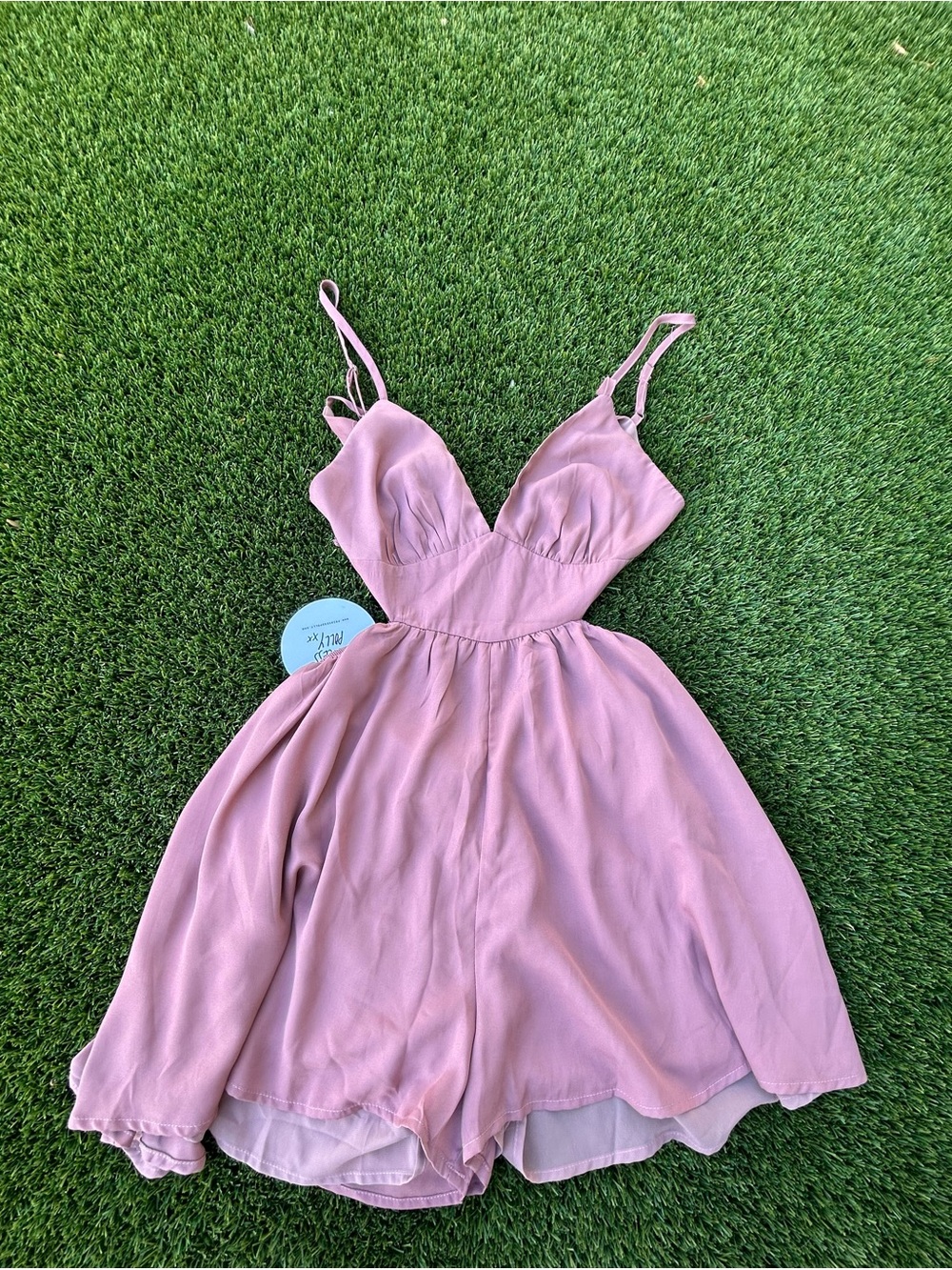 Princess Polly tan pink romper
